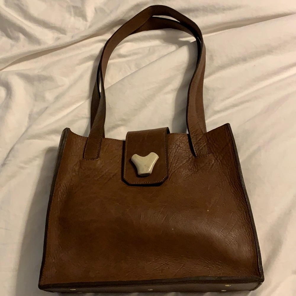 Brown leather bag
